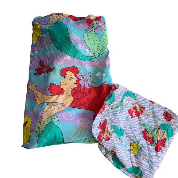 Vintage 90s Disney’s the Little mermaid twin comforter and fitted sheet - Picture 1 of 10